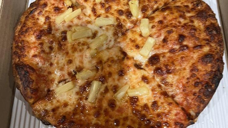 Hawaiian Pizza (X-Large 18'') · Canadian bacon and pineapple. Try it with BBQ sauce instead of marinara!!! Add to special request.