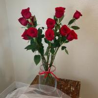 Long Stem Roses Only  · 12 long stem red roses, these beauties are extravagant measuring at 70 cm