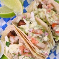 3 Fish Tacos  · Seasoned tilapia that is then fried to create the best fish taco in PDX . Comes with 2 corn ...