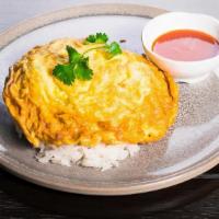 Thai Omelet Over Rice · Thai-style scrambled eggs with your choice of ground meat and onions, served over rice.