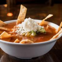 Chicken Tortilla Soup (24 Oz) · A light and savory broth cooked with chunks of chicken, diced onions and bell peppers, and s...