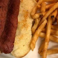 Hot Dog · A quarter pound all beef dog split and grilled on a toasted bun.