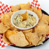Premium Tortilla Chips · Choose from spinach artichoke dip, dave’s chicken chile verde or lisa’s queso dip (contains ...