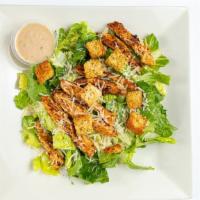 Caesar · Served with Parmesan cheese and croutons and Caesar dressing.  Add grilled regular or blacke...
