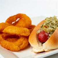 Hot Dog · 1/4 lb dog served with your choice of fry