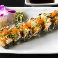 Spicy Lobster Tempura Roll · Spicy. Spicy lobster, avocado, cream cheese, deep-fried with spicy mayo and eel sauce.