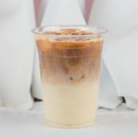 Iced House-Made Lavender Latte · House-made lavender syrup made with organic lavender flower