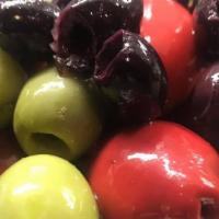 Olive Miste · Gluten-Free. Vegan. Dairy-Free. Mixed Italian olives.