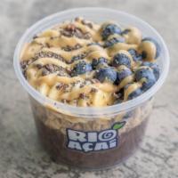 Floripa Flex (Protein Bowl) · Acai, peanut butter, pea protein base topped with granola, blueberries, banana, chia seed, c...