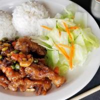 Kung Pao Chicken · Medium spicy. Contains peanut.