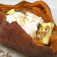 Sweet Spud · Looking for a delicious dessert? Red garnet sweet potato loaded with brown sugar, cinnamon a...