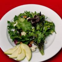 Gino'S Salad · Mixed wild greens with Gorgonzola, green apple and mixed nuts.