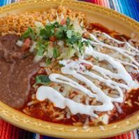 Cheese Enchiladas · Gluten free. Topped with red or green salsa and sour cream. (Gluten Free)