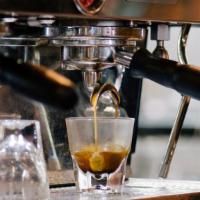 Espresso · A double shot of Fulcrum's Snoho Mojo  blend espresso.