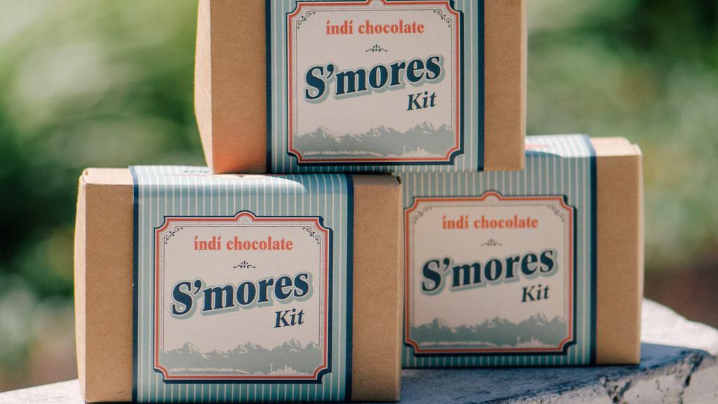S'More Kits For 4 · Enjoy an upscale take on an old classic with indi chocolate's S'mores Kit for 4.

Includes artisan, made in house indi chocolate Thins, homemade Marshmallows and Effie's Oat Cakes (great flavor and texture).

Tip: If you don't have a campfire or torch for roasting these marshmallows, you can toast them in your oven's broiler.  Putting a silicon mat or parchment paper underneath your cookie sheet makes cleanup easier. Keep an eye on the marshmallows toasting in the broiler because they heat up fast.

The marshmallows are not vegan and Effie's Oat Cakes contain gluten.