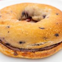 Peanut Butter & Jam Bagel · Choice of Toasted Bagel with Peanut Butter & Jam.
