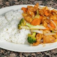 Sweet & Sour Chicken · Our classic Sweet & Sour Chicken is served with vegetables over steamed white rice. Add-ons ...