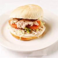Tuna Salad Sandwich · Minced whole tuna with celery & onions light mayo and spices.
