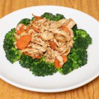 Broccoli Delight · Gluten free. Choice of protein stir-fried with garlic, sesame oil and house sauce served wit...