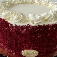 Red Velvet Torte · Red velvet cake with cream cheese filling.