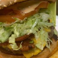 Double Cheeseburger · Lettuce, tomato, mayo and dressing