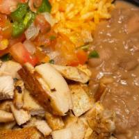Carne Asada Bowl · Rice, beans,& pico de gallo.