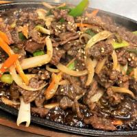 Bulgogi · A classic Korean dishes where thinly shaved beef is marinated in a sweet and savory sauce an...