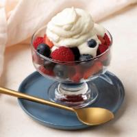 Berries And Cream · Fresh organic berries and house-made whipped cream.