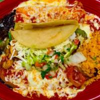 Veggie Combo · Gluten-free. Ranchero enchilada, chile relleno & roasted veggie taco.