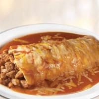 Burrito Chipotle · With Meat Choice, rice, beans, onions, cilantro, salsa, jack cheese, covered with mild chipo...