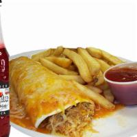 Kids' Burrito Combo · Includes Favoritos® Soft Drink & the option of Fries or Rice & Beans.
