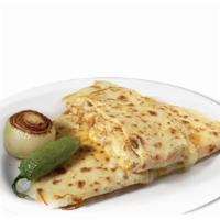 Single Quesadilla · Flour tortilla filled with melted cheese, with your choice of meat, onions, cilantro, and sa...