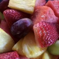 Chilled Fresh Fruit · Melons, Strawberry, Pineapple & Grapes.