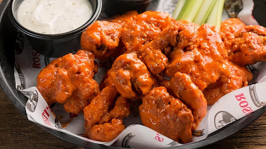 Boneless Wings · 600/1190 cal. Rosati's wings are tossed in the sauce of your choice & served with choice of dressing.