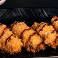 Fried Oysters · Panko breaded fried oysters.( 5 pcs)