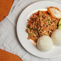 Pad Ka Pow - Chicken Stir-Fry With Holy Basil · Iconic Thai dish in Thailand - Chicken holy basil stir-fry and a fried egg