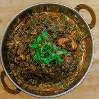 Chicken Tikka Saag · Boneless pieces of tandoori chicken breast cooked in pureed spinach and flavored with ginger...