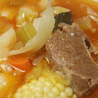Caldo De Res · Beef soup with veggies.