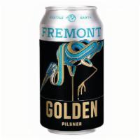 Fremont Golden · Pilsner
Aroma: Cracker, honey, lemon
Flavor: moderate sweetness with a light bitterness and ...