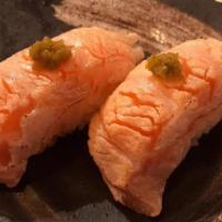 Aburi Shake Yuzukosho · Seared salmon, Japaneses citrus chili