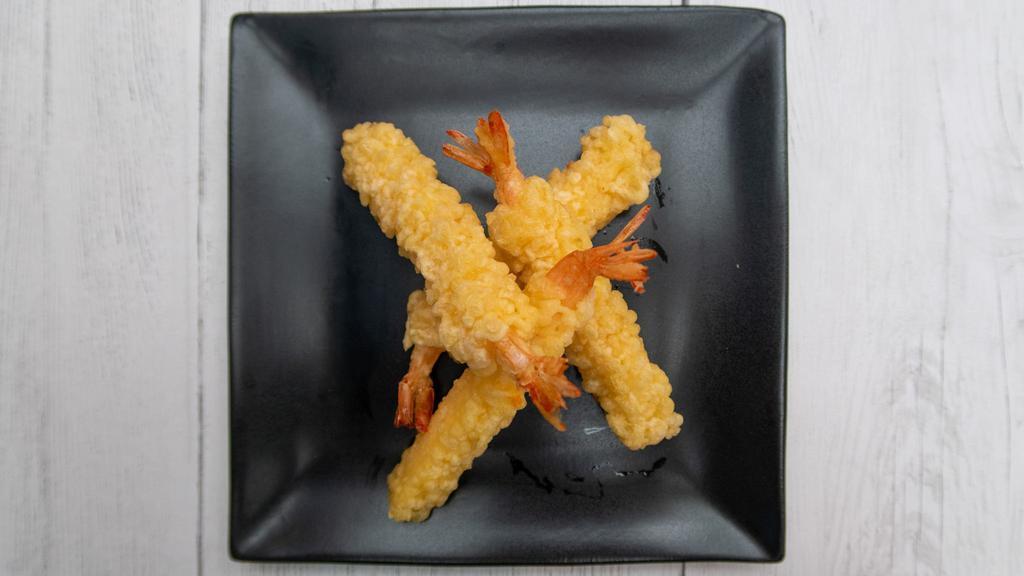 Shrimp Tempura (4 Pieces) · Shrimp lightly battered and served with tempura dipping sauce.