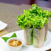 Tofu Spring Rolls (4Pc) · Fried tofu, lettuce, basil, bean sprout, noodles. Served with peanut sauce.