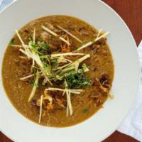Haleem · Slow cooked lentils, mutton, barley, and fresh all-spice. A wholesome dish, the best outside...