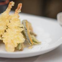 Tempura · Shrimp and a variety of fresh vegetables batter dipped and fried.