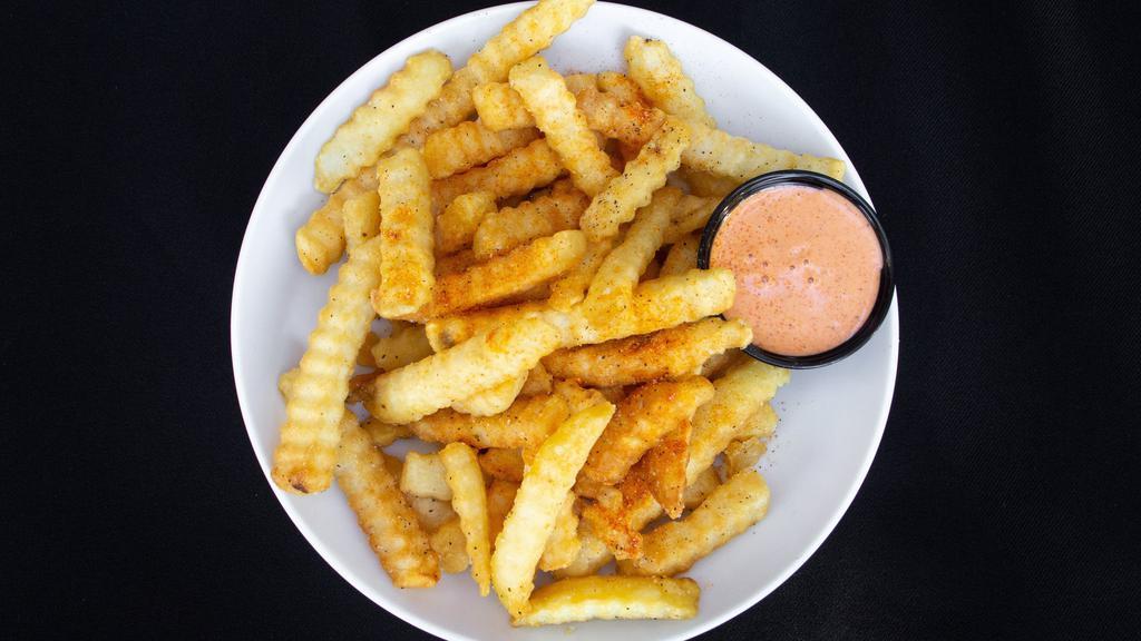 Crinkle Fries  · Served with spicy fry sauce
