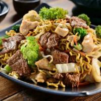 Beef Yakisoba · Stir-fried yakisoba noodles with beef and vegetables.
