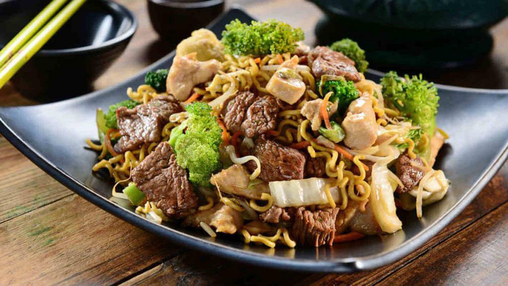 Beef Yakisoba · Stir-fried yakisoba noodles with beef and vegetables.