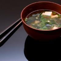 Miso Soup · Veggie. Traditional Japanese soup where miso paste is mixed with dashi, a Japanese broth.