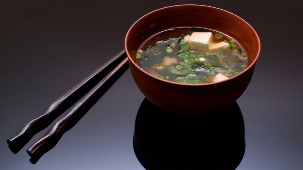 Miso Soup · Veggie. Traditional Japanese soup where miso paste is mixed with dashi, a Japanese broth.