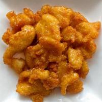 Orange Chicken · Crispy panko-coated chicken slices glazed with our special blend of sweet citrus sauce made ...